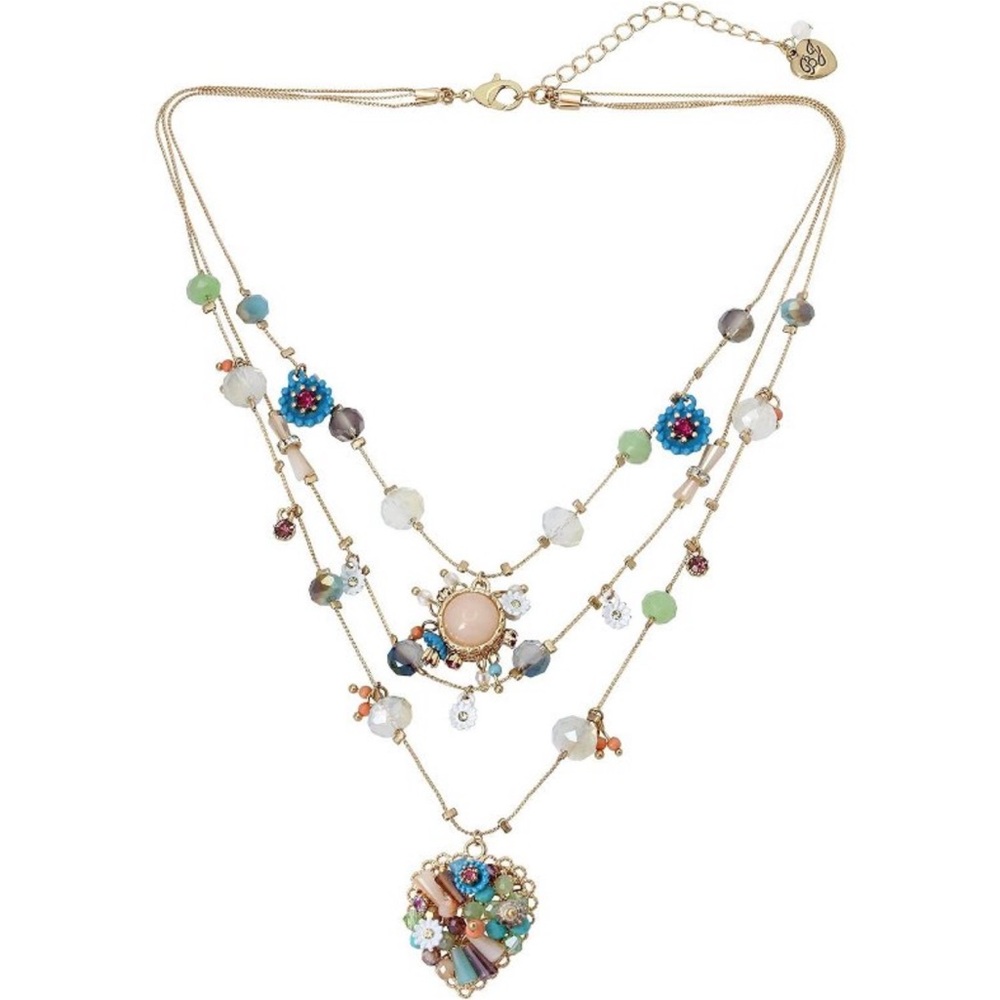 Betsey Johnson Multicolor Beaded Gold-Tone Layered Necklace. New without tags - Picture 2 of 12